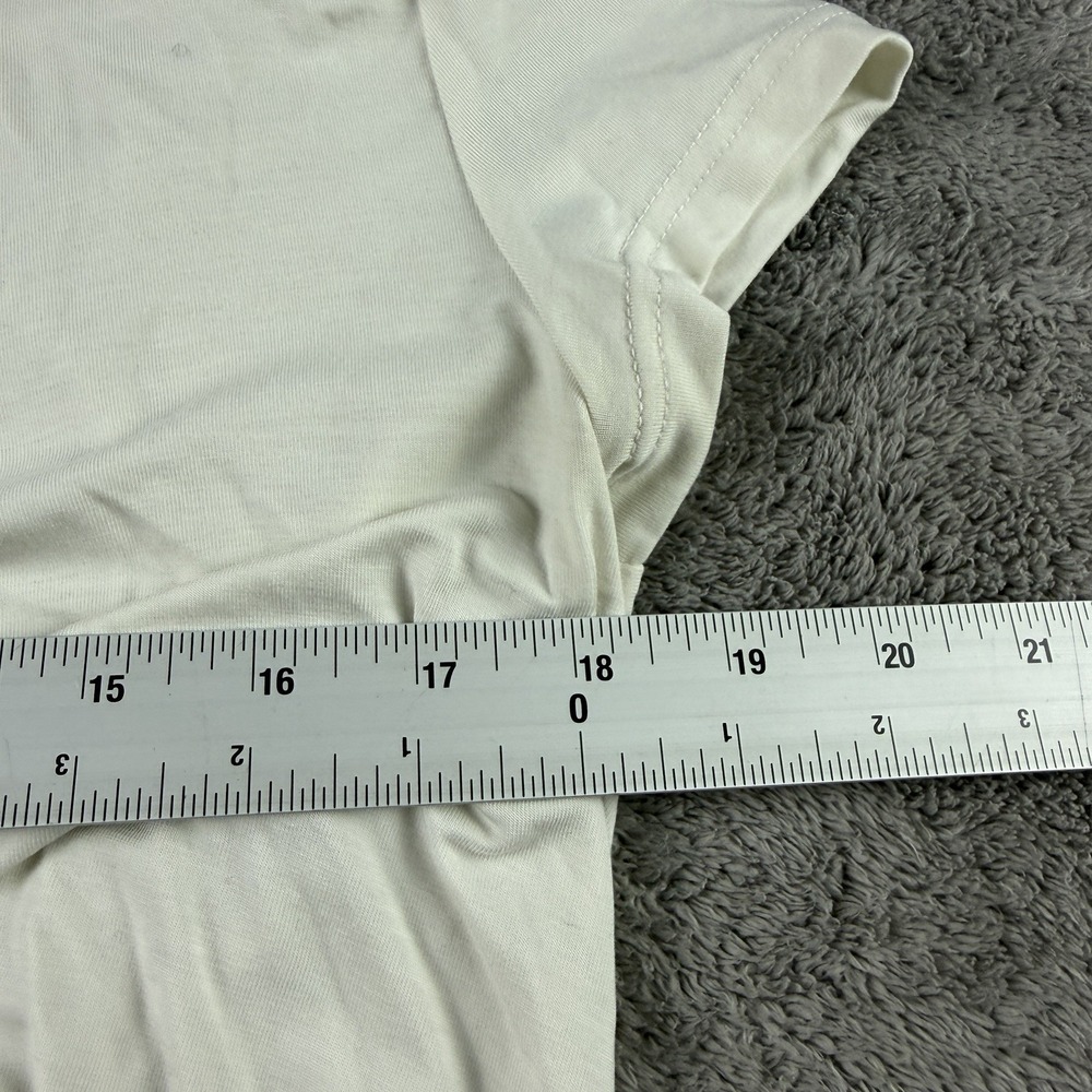 MODERN WORKS Ruched Fitted Short Sleeve Button Up Shirt Womens Medium White - Picture 7 of 13
